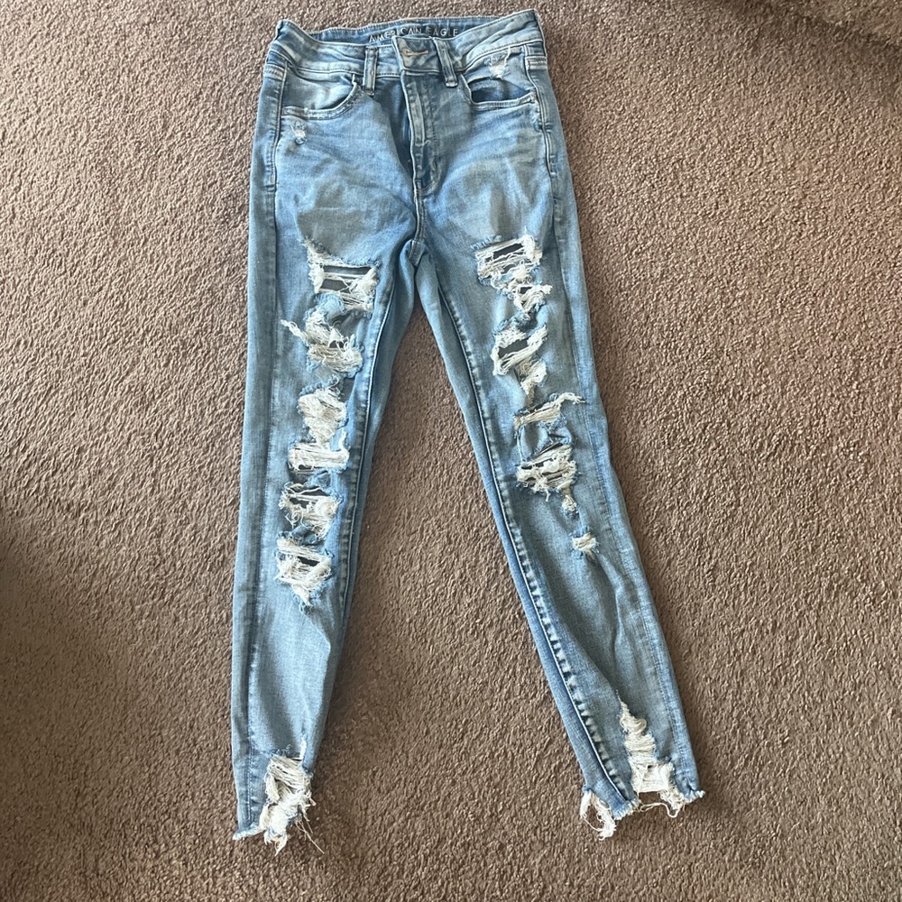 Distressed Light Blue Women's Jeans